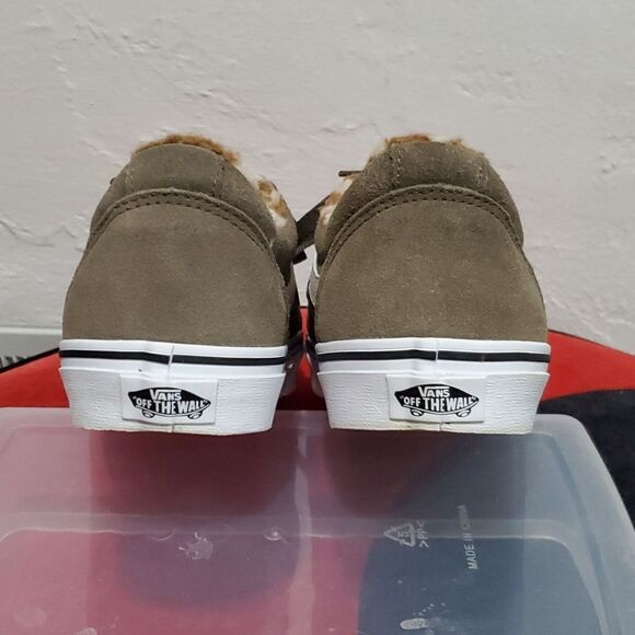 Vans Ward Low Suede Sneakers with Animal Print Sherpa Lining Size 9 - Picture 7 of 12
